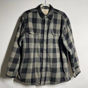 Y2K RedHead Mens Multicolor Sherpa Lined Plaid Long-Sleeve Shirt Jacket Size L